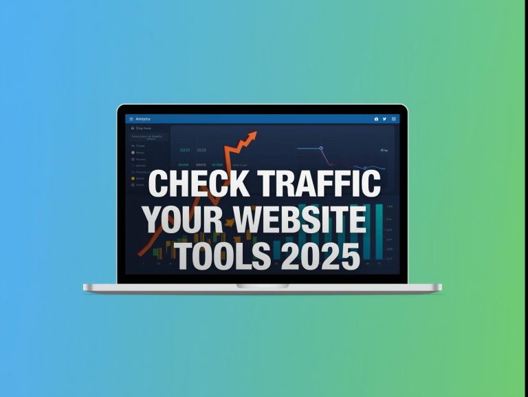 Check traffic on website banner with laptop and analytics design 2025