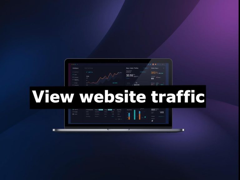 View website traffic guide banner showing analytics dashboard and charts for SEO blog